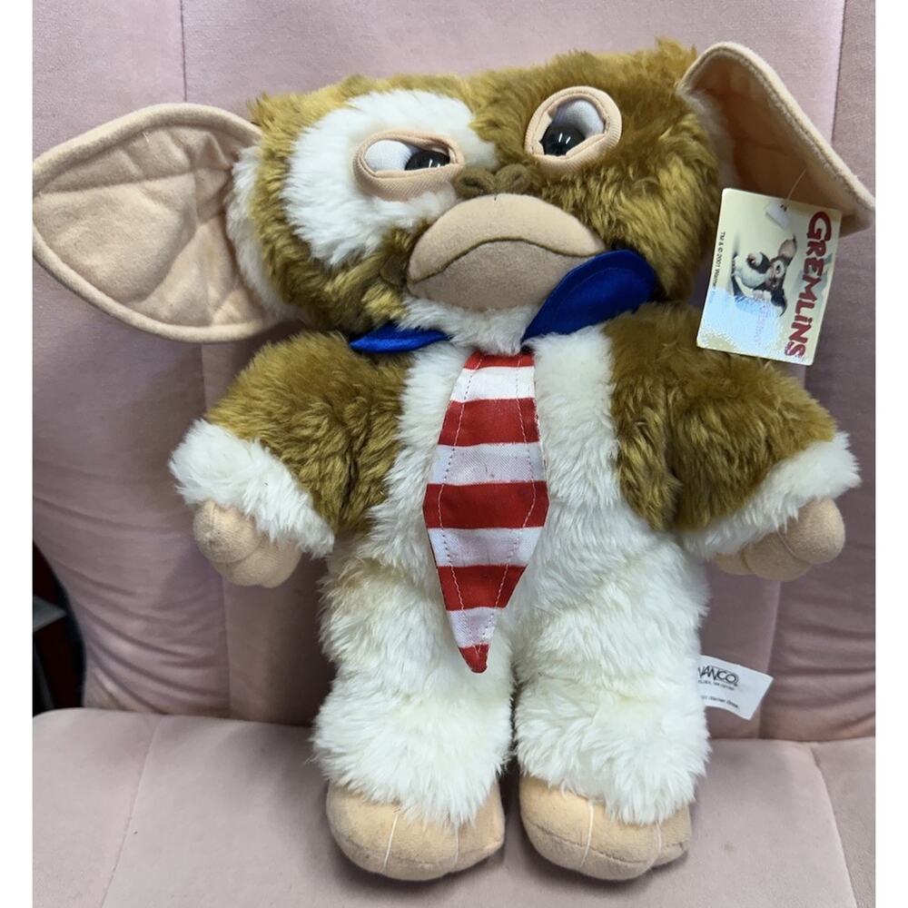 Vintage Gremlins Gizmo NECK TIE Collar Mogwai RARE 2001 WB Nanco Plush Tag